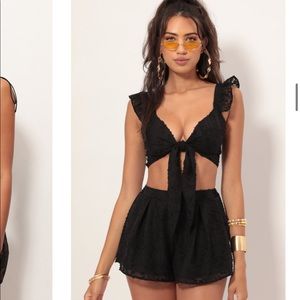 Lucy in the Sky Black Chiffon Set (top and bottom)